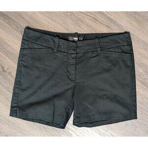 Mossimo Shorts Black Chino Stretch Cotton Flat Front 5" Walking Short Wms Size 8